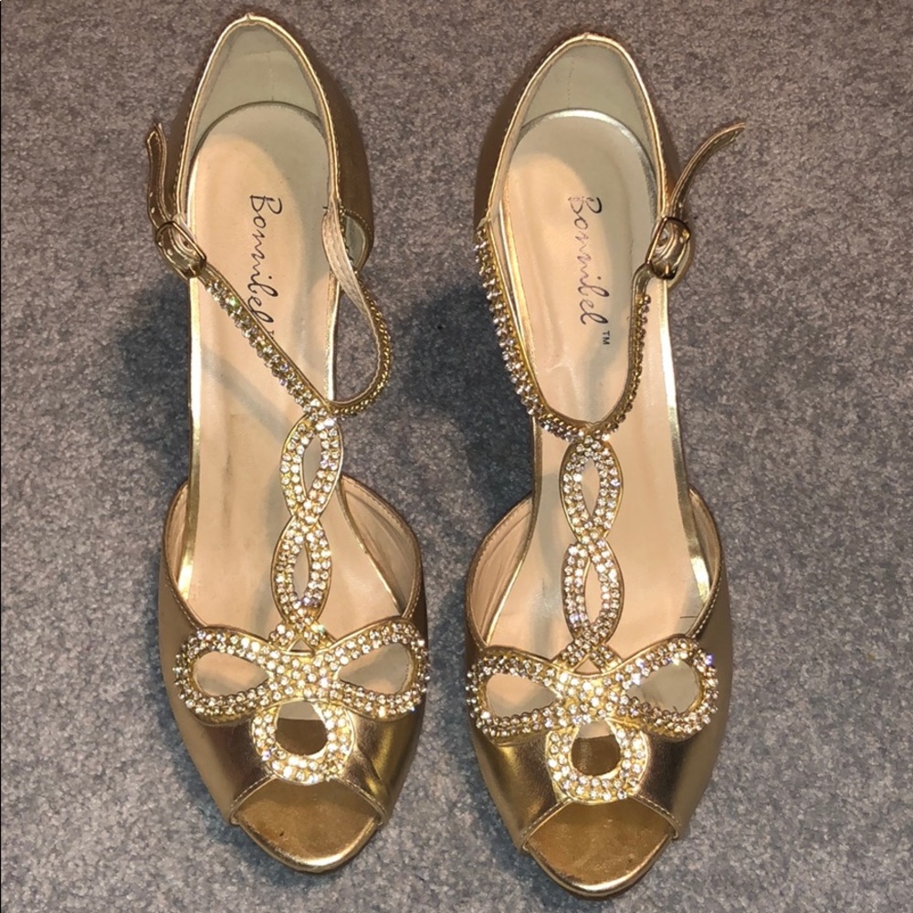 Gold Prom or Pageant Heels